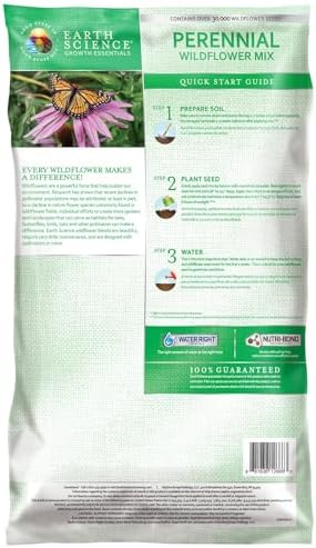 Earth Science Perennial Wildflower Mix—6 lb—3-in-1 Formula with Premium Wildflower Seeds, Plant Food and Soil Conditioners - Non-GMO, Natural Ingredients - Image 2