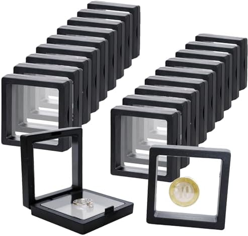 20Pcs Floating Frame Display Case——BSELUTNGY 3D Floating Display Case 2.76 Inches Black is Perfect for Preserving and Displaying Jewelry, Coins, Badges, Specimens and Various Collectible by Unknown