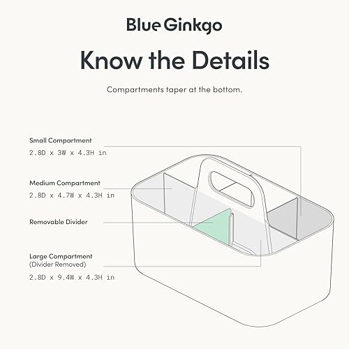 BLUE GINKGO Stackable Organizer Caddy, Rectangle, Dark Grey, Made in Korea - Image 4