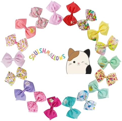 LUV HER Special Squishmallows Hair Accessories for Girls -18pc Hair Bow with Aligator Clips, Age 8+ by LUVHERKIDS