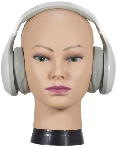 Mannequin Head Bald Female Cosmetology Manikin Head for Wigs Making Wig Display Hat Display Glasses Display Hairdressing Training Head Doll Head with Clamp - Image 6