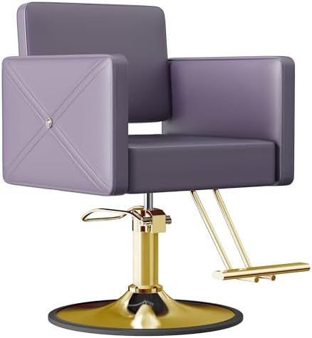 LOUVIXA Barber Chairs for Hair Stylist, Height Adjustable Hydraulic Salon Chair, 360 Degrees Rotation, Multi-Function Shampoo Chair for Salon Home Barbershop (Purple) by LOUVIXA