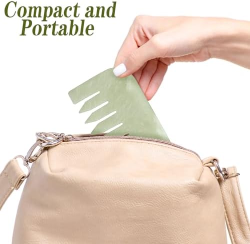 Geiserailie 2 Pcs Jade Combs Gua Sha Stone Scalp Massage Tool - Image 5