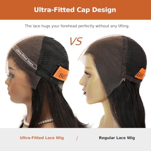 BEEOS HD Lace Wig 250% Density Body Wave Human Hair Wig 13x6 Full Frontal Ultra-fitted Cap Design Pre-Plucked Bleached Knots 28 Inch 0.10mm Ultra-thin Invisible Skinlike Real HD Lace Wigs - Image 6
