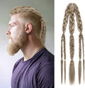 NTYNTY Viking Hair Extensions for Men – 24" Handcrafted Clip In Braided Ponytail Hairpiece for Halloween Viking Costume Renaissance Warrior Accessories - Ash Brown with Blonde Mixed by NTYNTY