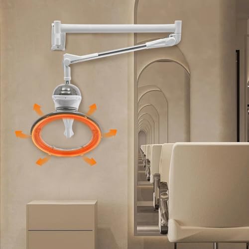 Hair Treatment Machine, 950W Wall Mount Orbiting Rotating Hair Processor for Salon Spa Family, Time Adjustable, Grey - Image 3