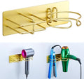 Hair Dryer and Straightener Holder Wall Mounted, Self Adhesive Blow Dryer and Flat Iron Storage Hair Tool Organizer for Bathroom Vanity (Gold) by WelcometotheXILIMEN