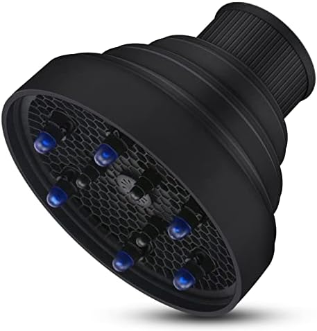 Travel Hair Dryer Diffuser, Segbeauty Collapsible Portable Hair Diffuser, Profession Blow Dryer Diffuser Attachment for Natural Thick Hair, Suitable for Nozzle 1.65 inches to 1.77 inches - Black by Segbeauty