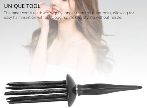Curling Roller Comb Hairdressing Tool Soft for Curly Hair with 17 Teeth for Professional Salon Use Black Plastic 2 Pieces - Image 4