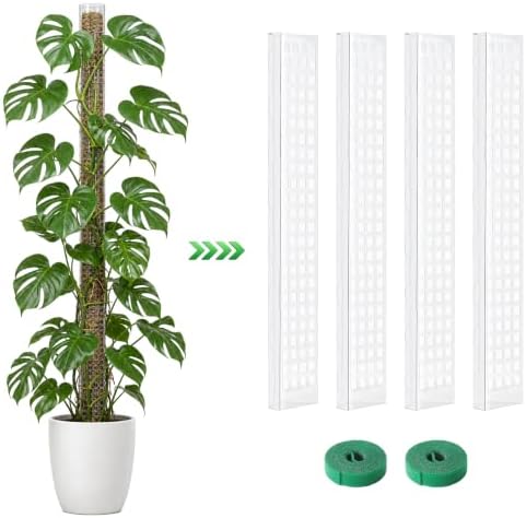Plastic Moss Pole for Monstera and Climbing Plants, 4Pcs 24" Plant Poles by Unknown