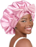 YANIBEST Adjustable Silk Bonnet for Sleeping Women Double Layer Satin Bonnet Reduce Friction Prevent Frizz Curly Hair by yanibest