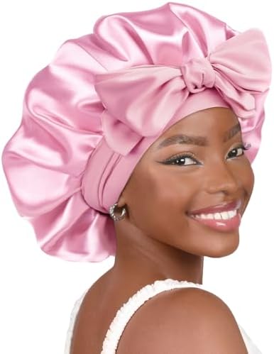 YANIBEST Adjustable Silk Bonnet for Sleeping Women Double Layer Satin Bonnet Reduce Friction Prevent Frizz Curly Hair by yanibest