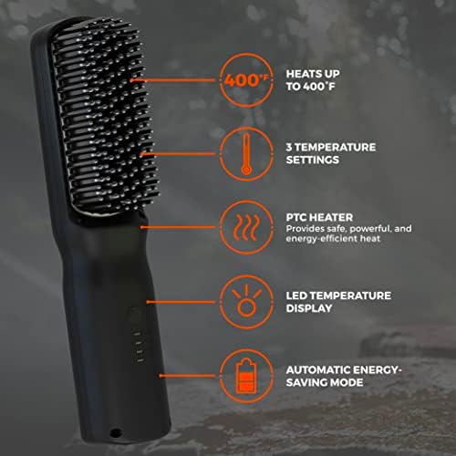 Wild Willies Beard Straightener Brush & Hot Comb - Tourmaline Ceramic - Image 2