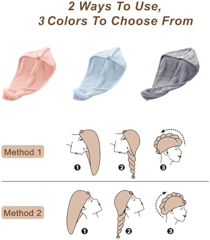 Microfiber Hair Towel for Women 3 Pack Super Absorbent for Curly - Image 5