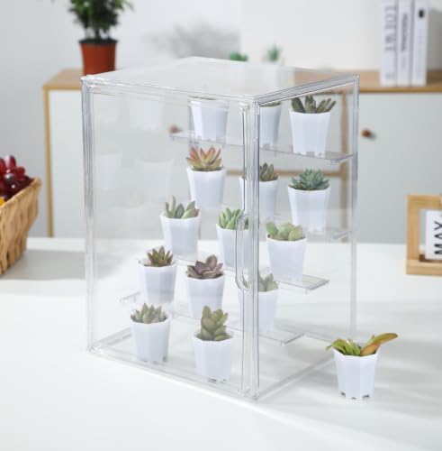 Mini Greenhouse Indoor Fourth Floor , Clear Acrylic Tabletop Greenhouse with Magnetic Door，Portable Small Plant Green House for Seed Starting, Plant Growing & Home Gardening Display by Unknown