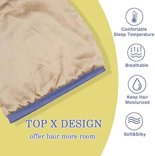 2 Pcs Adjustable Silk Hair Bonnet for Sleeping, Satin Lined Sleep Cap for Women and Men, Silk Hair Wrap Slouch Beanie. - Image 3