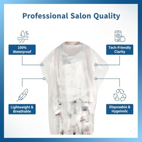 50 Pcs Disposable Hair Salon Capes, 35.4×51.2 Inches Waterproof Hairdressing Cape for Hair Stylist - Image 2