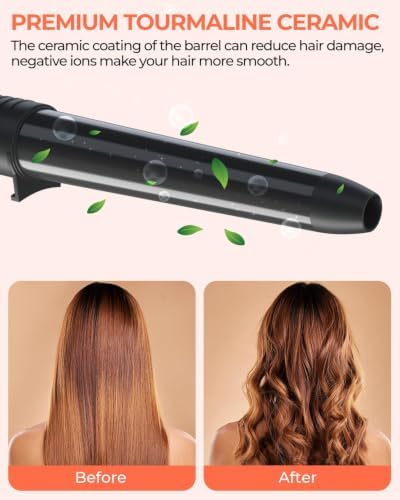 Ohuhu 5 in 1 Curling Wand Set, 0.35"-1.25" Interchangeable Ceramic Barrels - Image 6