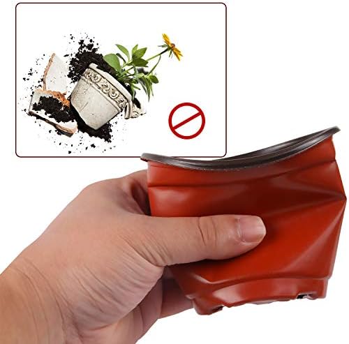 Augshy 150 Pcs 4Inches Plastic Plants Nursery Pot, Seed Starting Pots - Image 3