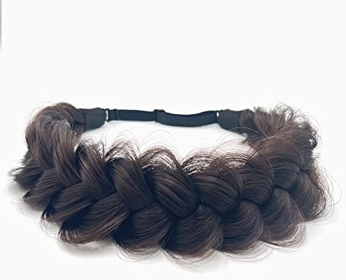 Synthetic Hair Braided Headband Classic Wide Strands Wedding Disorderly Fluffy Braids Wig Band Women Beauty Accessory - Image 4