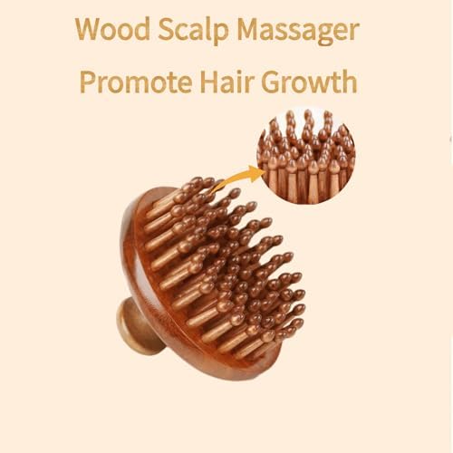Fine teeth wood comb | wooden scalp massager hair growth - Image 2
