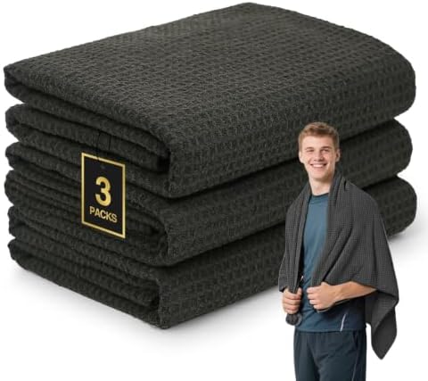 Microfiber Gym Towels for Showering Working Out Quick Dry Negative ions Large Middle Small Sizes Lightweight Gym Towel for Men Women Tennis Sports Towels for Body Hot Yoga Fitness Essentials by SOOWASH