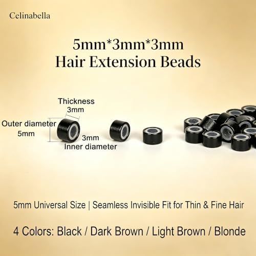Celinabella 300PCS 5mm Micro Ring Beads, Dark Brown - Image 3