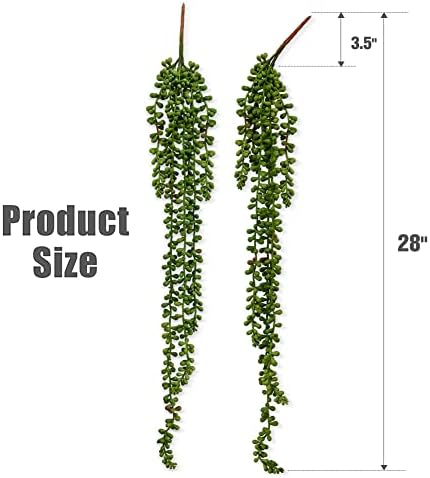 6 Pcs Artificial Succulents Hanging Plants, Fake String of Pearls Greenery Plants, Decoration for Wall, Home, Backdrop, Garden, Indoor and Outdoor - Image 2