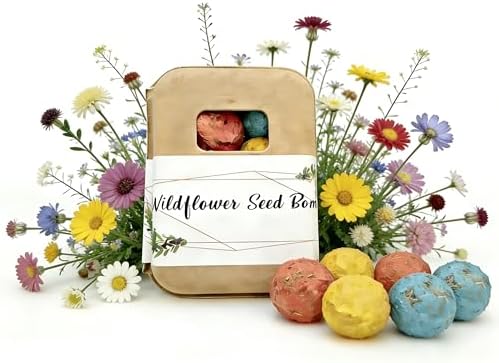 6Pack Colorful Wildflower Seed Ball Plantable Paper Favors, Easter Basket Essentials - Handmade Non-GMO, Gardening Gift for Beginner, Kids & Adults by WivolibeSeeds