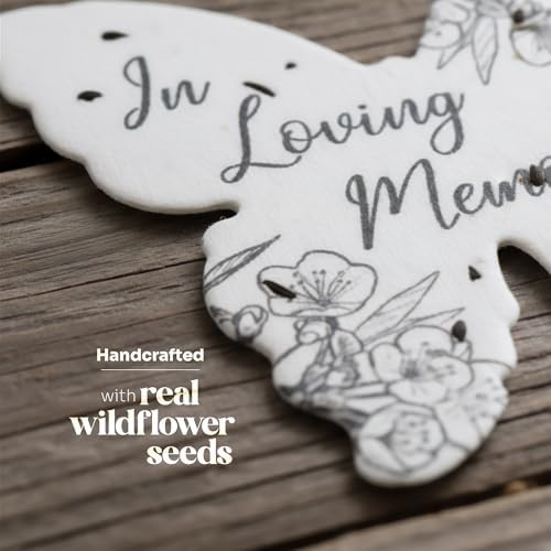 48 Black & White Butterfly Plantable Memorial Gift Tags - Image 3