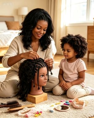 100% Mannequin Head Human Hair Doll Head for Hair Styling kids - Image 3