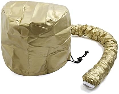 Ruilogod Gold Tone Polyester Portable Hair Drying Styling Soft Bonnet Hood Blow Dryer Connect Cap (id: ce2 edc 0a0 01c 8cd by Unknown