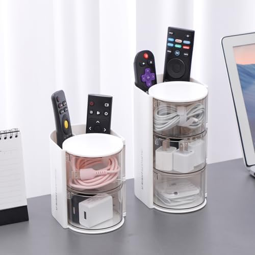 FABROK 2-Layer Hair Accessories Organizer with Hair Brush Holder, White - Image 6