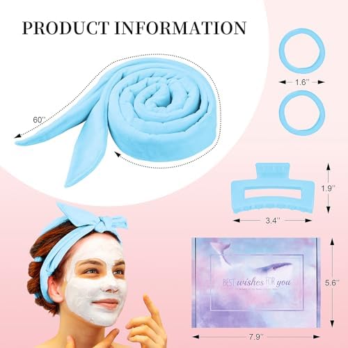 Heatless Curling Rod Headband, 60 Inch Extra Long, Blue - Image 6
