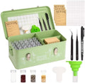 60 Slots Seed Organizer Storage Box with 3 Compartments,Large Metal Garden Seed Organizer with Lid&Safety Locks,Seed Saver Bin 50 Plant Labels 60 Seed Envelopes,Professional All-In-One Seed Saving Kit by fertilfy