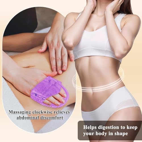 2Pcs Meridian Massage Brush, Upgrade Pro Meridian Brush for Belly - Purple - Image 2