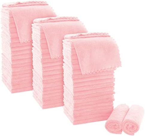 MOONQUEEN Ultra Soft Premium Washcloths Set - 12 x 12 inches - 72 Pack - Quick Drying - Highly Absorbent Coral Velvet Bathroom Wash Clothes (Pink) by MOONQUEEN