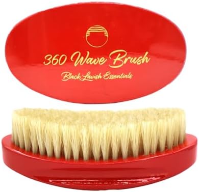 Men’s Hair Brush, Build Deeper Waves, Soft and Hard Boar Bristle Curved Wave Brush, Perfect for Styling Hair (Soft Brush, Red) by BlackLavishEssentials