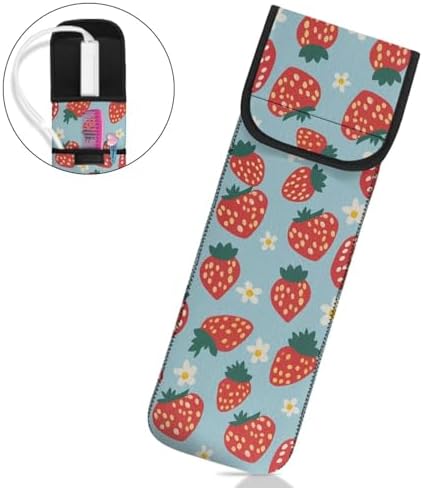 ZOUTAIRONG Strawberry Curling Iron Cover Bag Heat Resistant Neoprene Universal Curling Iron Cover Sleeve Flat Iron Curling Wand Travel Case Pouch for Travel, Gym, or Home, 15 x 5 Inches - Image 4