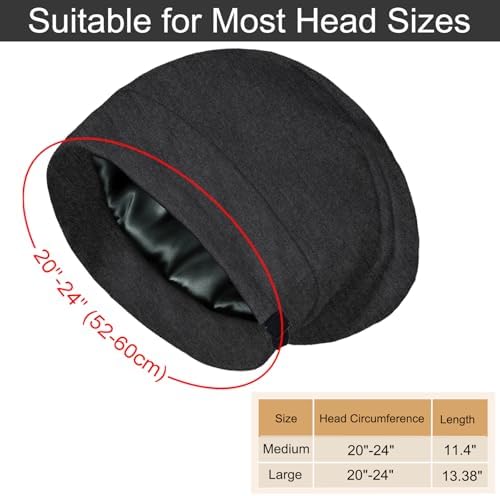 Satin Bonnets for Sleeping Adjustable Silk Lined Bonnet Sleep Cap Hair Wrap - Image 2