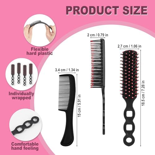 50 Hair Brush and Combs Bulk Individually Wrapped Disposable Hair Combs - Image 3