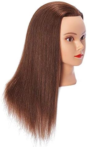 Mannequin Head with Human Hair Training Head with Clamp (20-22'') - Image 4