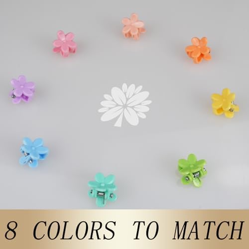 KANPRINCESS Mini Claw Clips - 70PCs Small Flower Claw Clips For Women, Girls & Kids Colorful Hair Accessories Gift (Flower-SET6) - Image 4