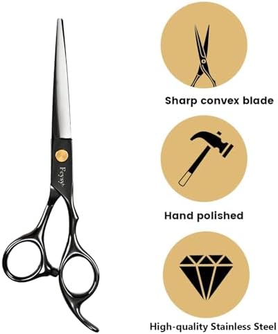 Hair Cutting Scissors Barber Shears Kit, Fcysy Capas De Barbero Profesional Hair Thinning Scissors for Haircutting, Haircut Scissors Blending Shears Eyebrow Hair Trimming Scissors Set for Men Women - Image 3