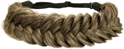 Synthetic Hair Braided Headband Classic Wide Strands Wedding Disorderly Fluffy Braids Wig Band Women Beauty Accessory by TOECWEGR