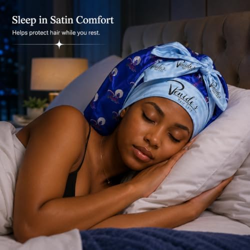 Venide's Reversible Satin Bonnet for Women - Adjustable Tie Strap Sleep Cap for Curly & Natural Hair - Image 4