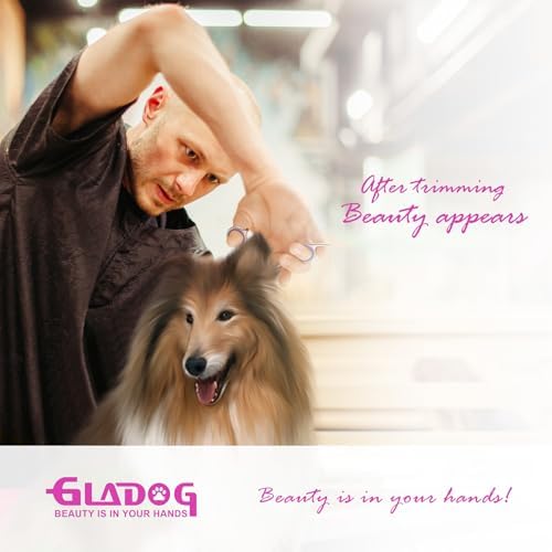 GLADOG Professional 4 in 1 Dog Grooming Scissors Set with Safety Round Tips, Sharp and Heavy-duty Pet Grooming Shears for Cats (Pink) - Image 5