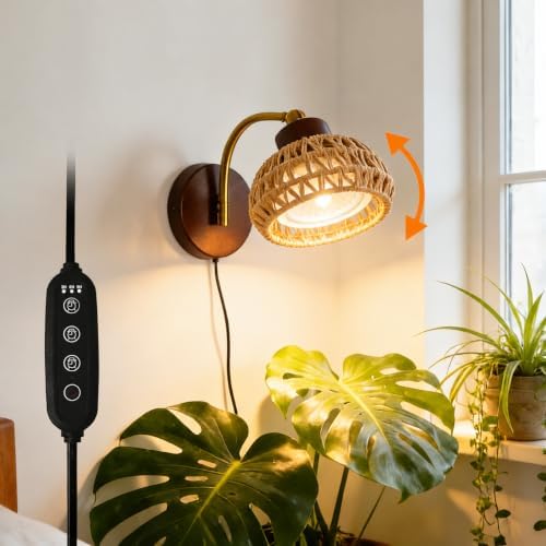 Hanging Grow Light for Indoor Plants, 18W Full Spectrum Wall Grow Light by JYCT