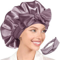 2Pcs Womens Silk Satin Bonnet For Sleeping Hair Bonnets Adjustable Soft Band Silky Sleep Cap Hairs Wrap For Women by WJingYiJia