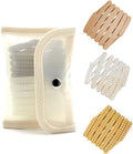 3Pcs+1 Retractable Pocket Headband,No Slip Foldable Hairband with Teeth, Fashion Portable Adjustable Hair Hoop with 1 Plastic Storage Bag for Washing Makeup Travel Outdoor-2Brown1White1Organizer by Enjoythelife